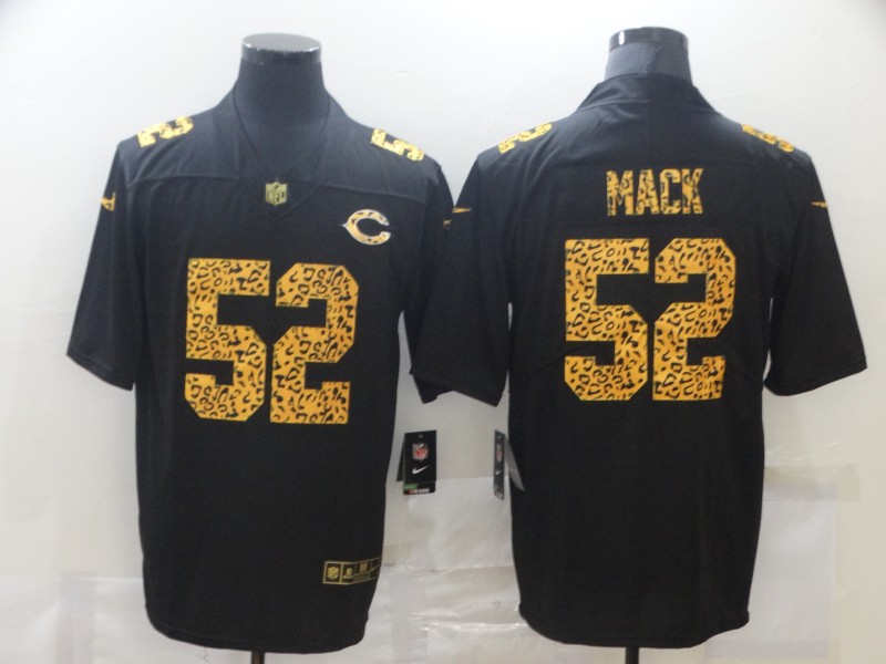 Men's Chicago Bears #52 Khalil Mack 2020 Black NFL Leopard Print Fashion Limited Stitched Jersey Men's Chicago Bears #52 Khalil Mack 2020 Black NFL Leopard Print Fashion Limited Stitched Jersey